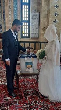 حضور عروس و دامادهای آذربایجان شرقی در انتخابات